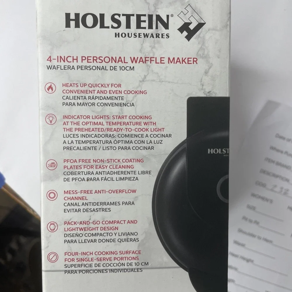 Holstein Housewares Personal Non-Stick Waffle‎ Maker 4